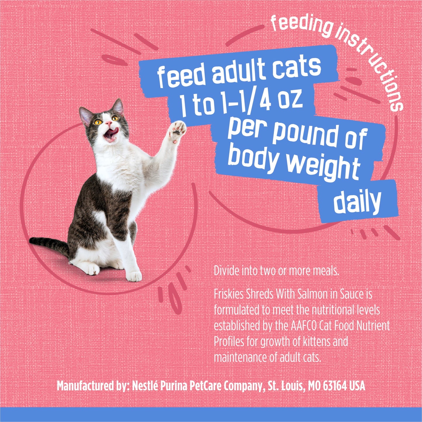 Purina Friskies Shreds With Salmon in Sauce, Wet Cat Food, 5.5 oz Can, 24 Pack