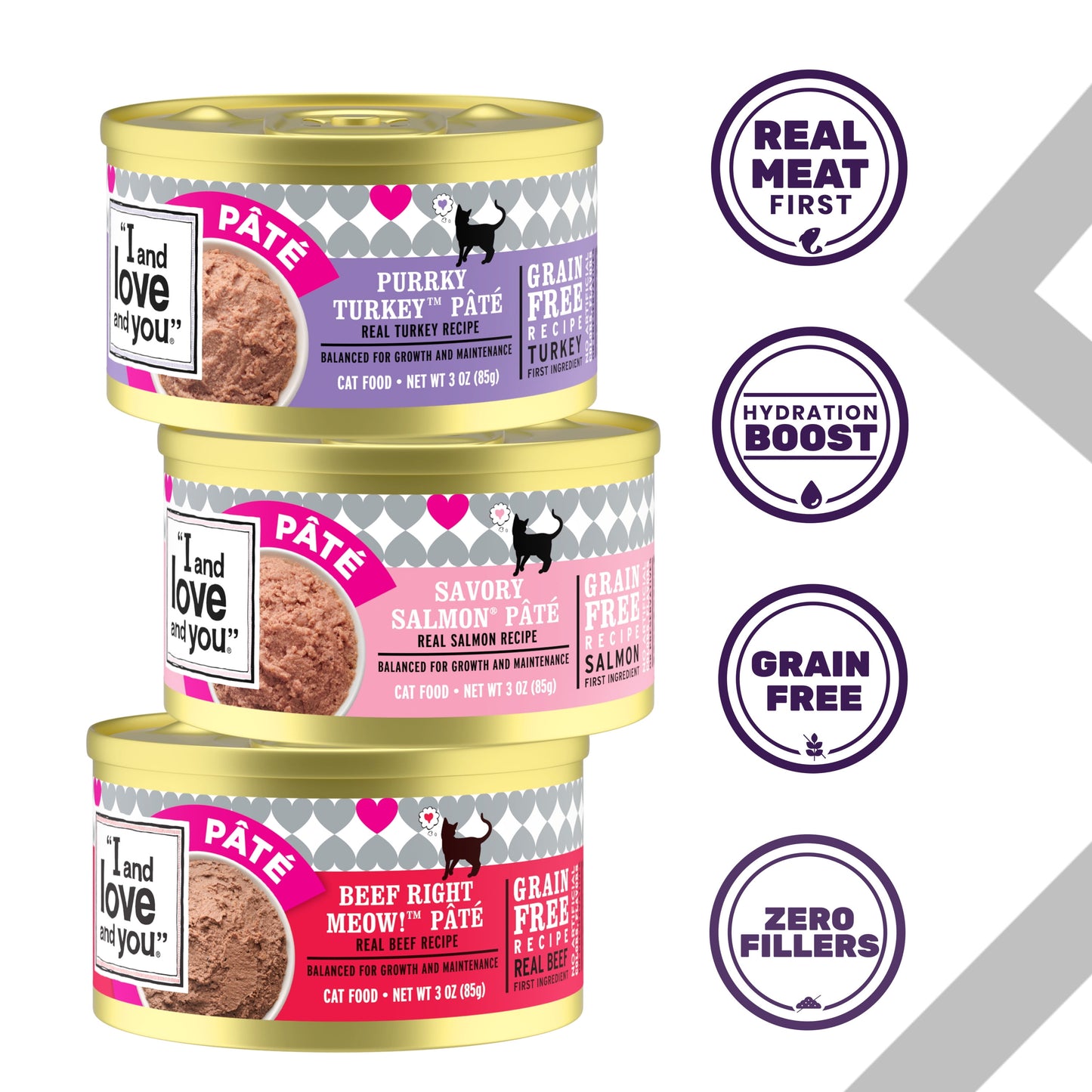 "I and love and you" Farm 2 Sea Cat Food, Variety Pack (Beef, Salmon, Turkey)