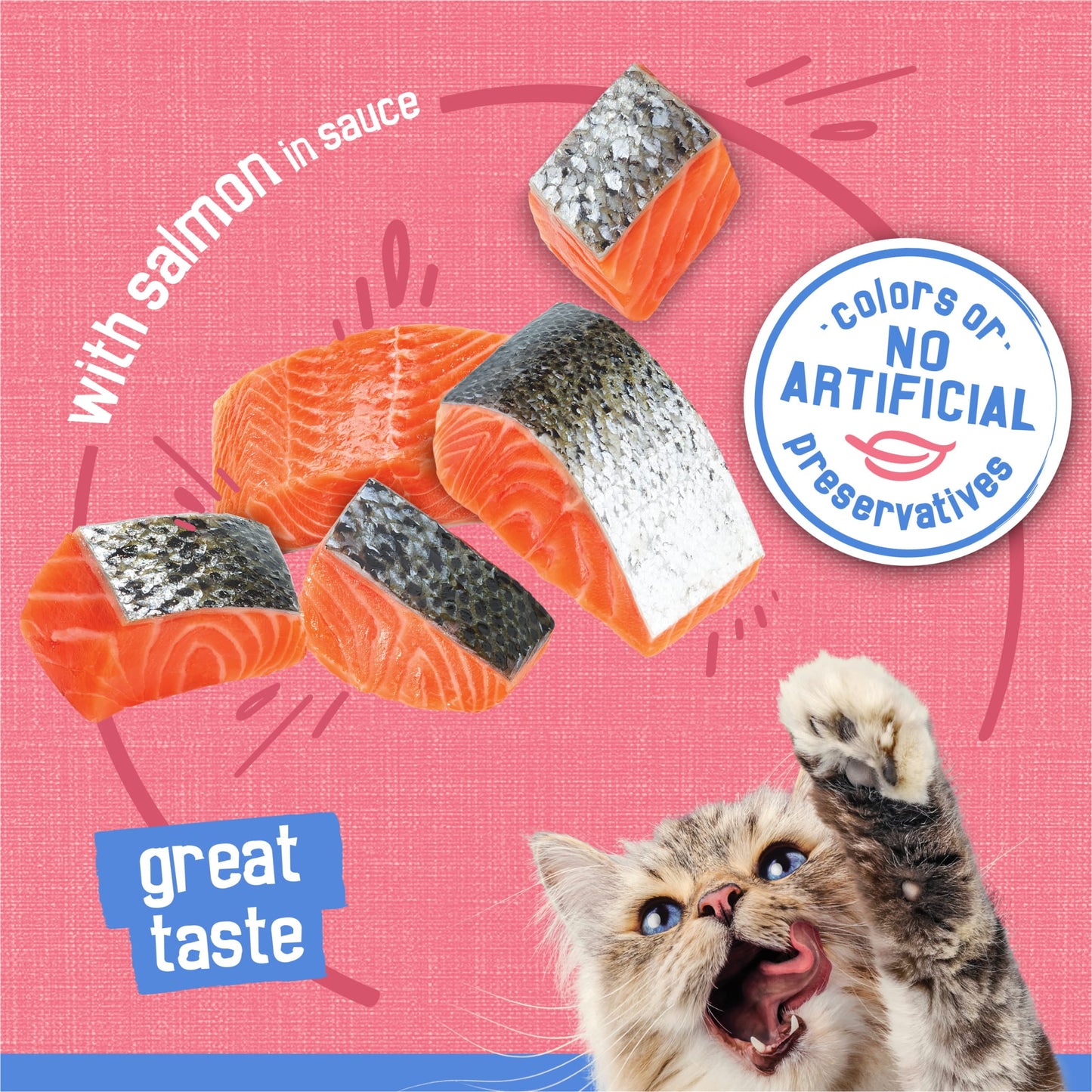 Purina Friskies Shreds With Salmon in Sauce, Wet Cat Food, 5.5 oz Can, 24 Pack