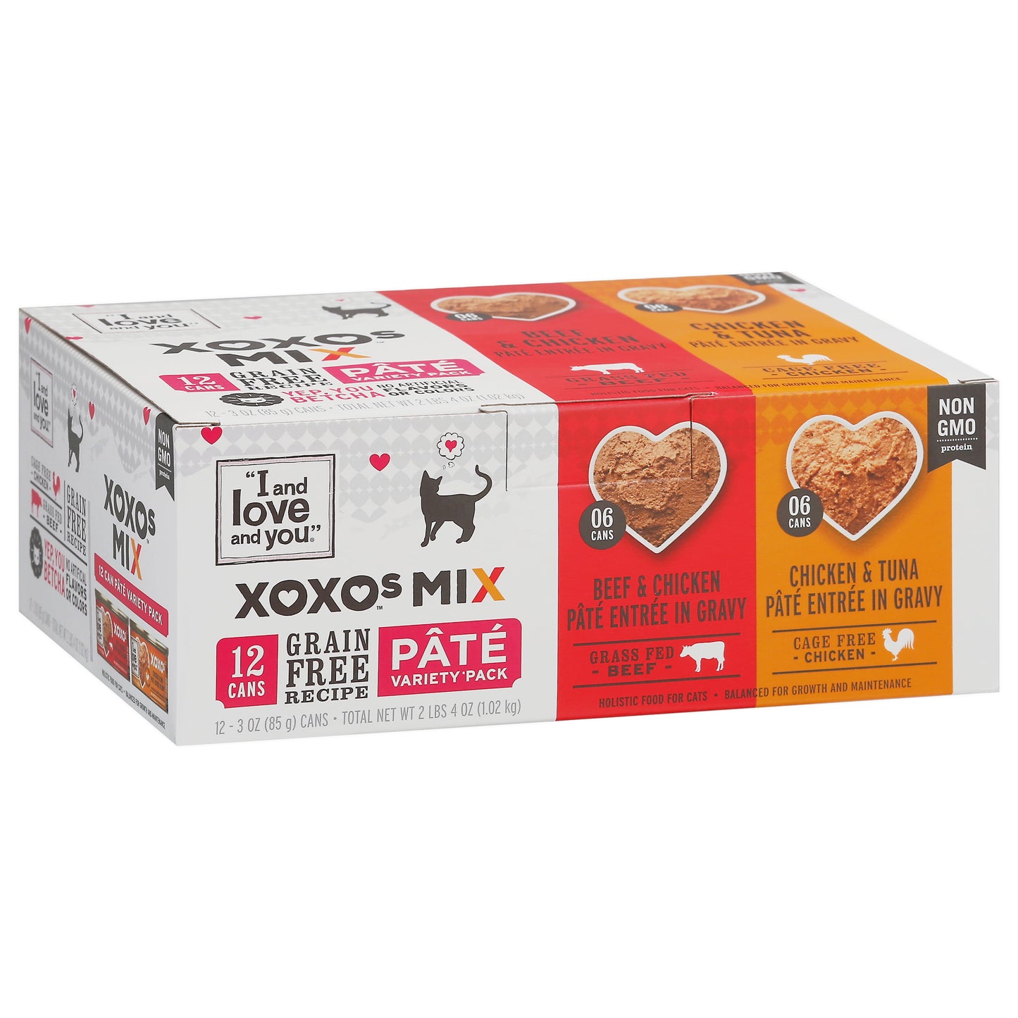 I and love and you XOXOs - Chicken/Beef Pate Variety Grain Free Canned Cat Food, 3 oz Cans (12 Pack)
