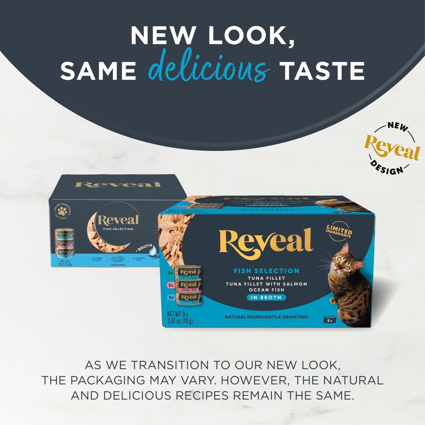 Reveal Natural Wet Cat Food, Fish in Broth Variety Pack, 2.47oz 8 Cans