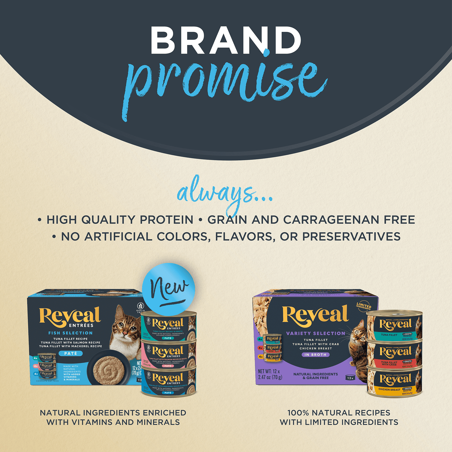 Reveal Natural Wet Cat Food, Fish in Broth Variety Pack, 2.47oz 8 Cans