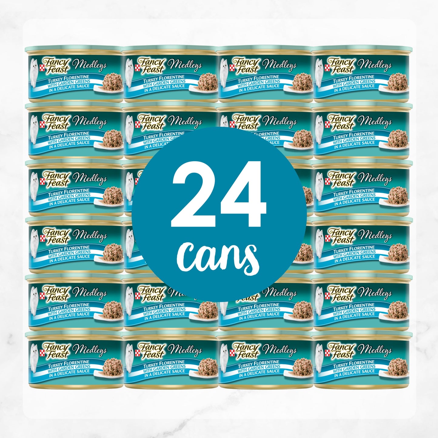 Purina Fancy Feast Medleys Wet Cat Food, Turkey Floretine & Spinach, 3 oz Cans (24 Pack)