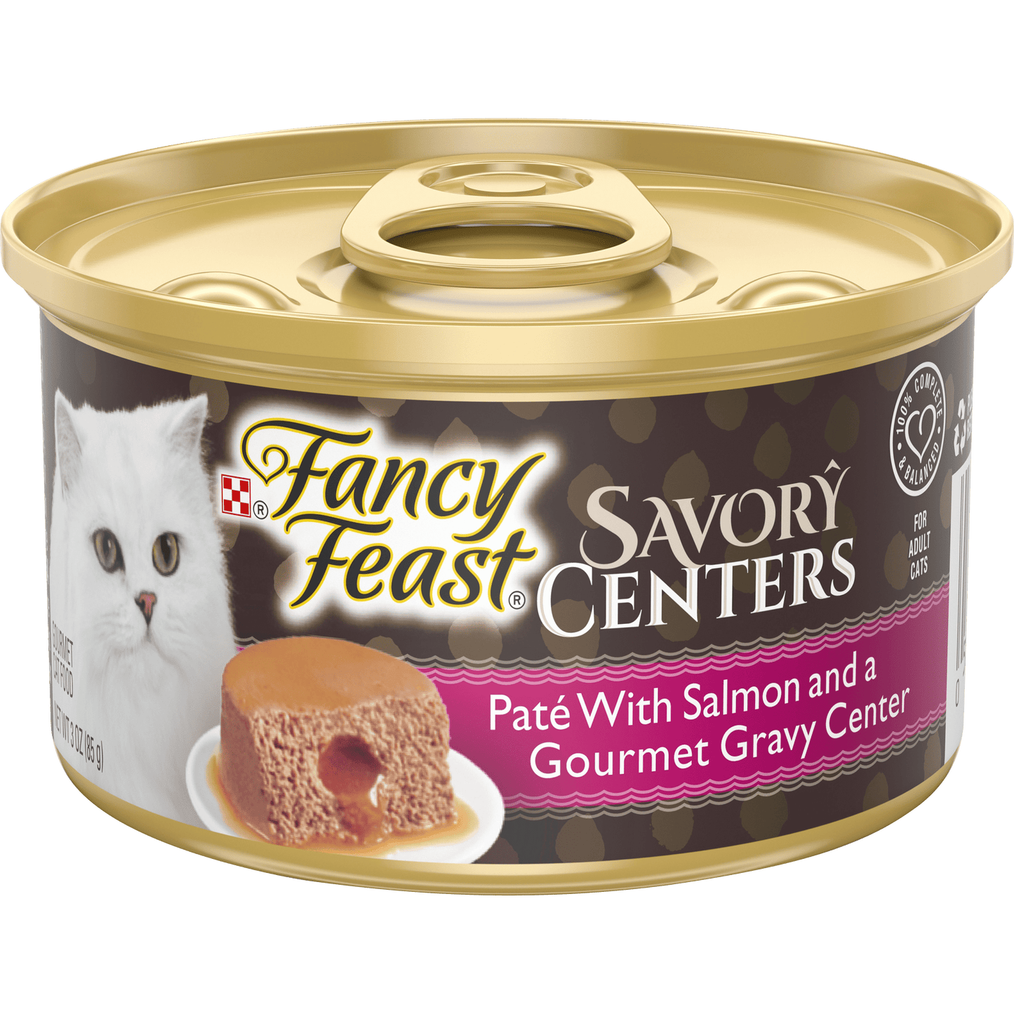 (6 pack) Fancy Feast Pate Wet Cat Food, Savory Centers Pate With Salmon & Gourmet Gravy Center, 3 oz. Can