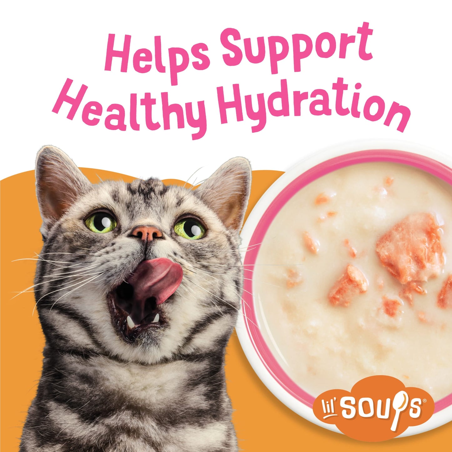 Purina Friskies Grain Free Lickable Cat Food Toppers Lil’ Soups With Sockeye Salmon in Chicken Broth