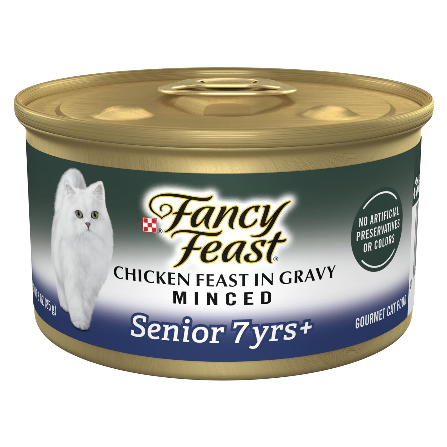 Purina Fancy Feast Senior Classic Pate Wet Cat Food, Minced Chicken in Gravy, 3 oz Cans (24 Pack)