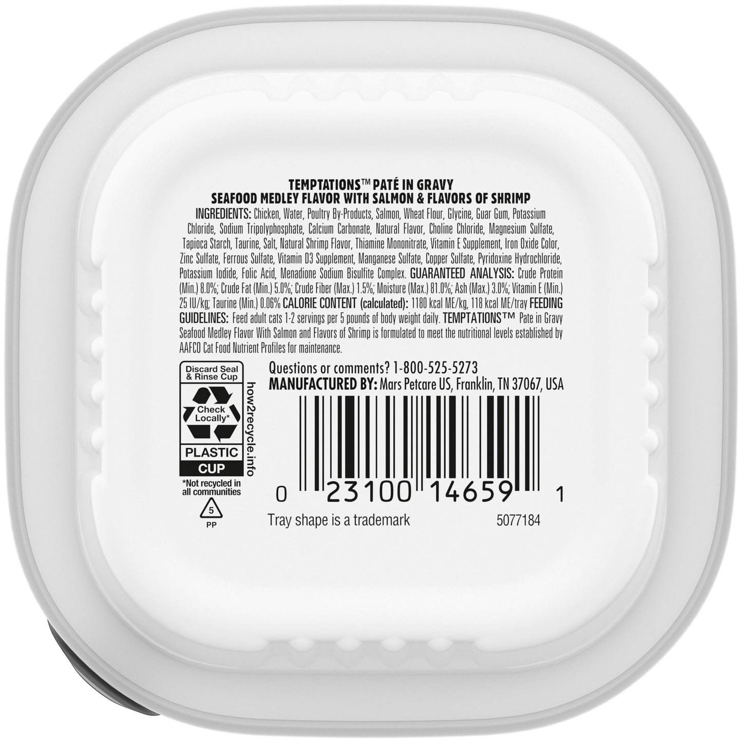 Temptations Seafood Medley Flavor Paté In Gravy Wet Cat Food, 3.5 Oz Tray