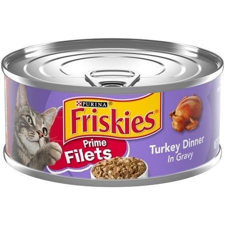 (12 pack) Purina Friskies Prime Filets Turkey Dinner in Gravy, Wet Cat Food, 5.5 oz Can