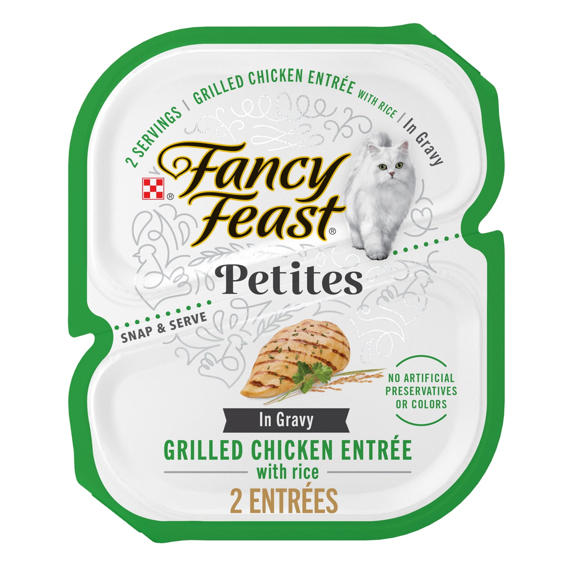 (2 pack) Purina Fancy Feast Petites Grilled Chicken Entrée With Rice In Gravy Gourmet Wet Cat Food Pate