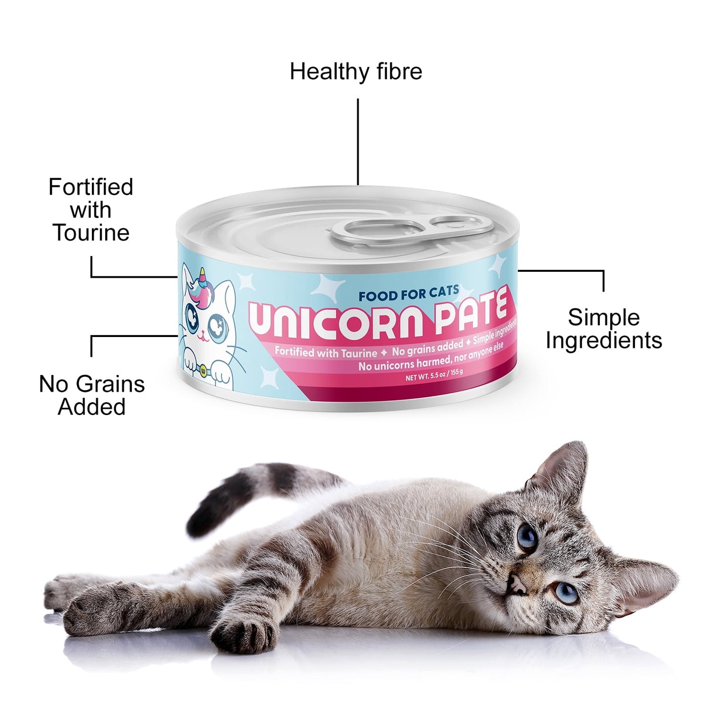 Wild Earth Vegan Wet Cat Food | Grain Free Taurine Fortified | Digestive Support, Allergen-Free, Veterinarian-Developed | Plant-Based High-Protein Formula, 12 Cans of Unicorn Pate 5.5 oz