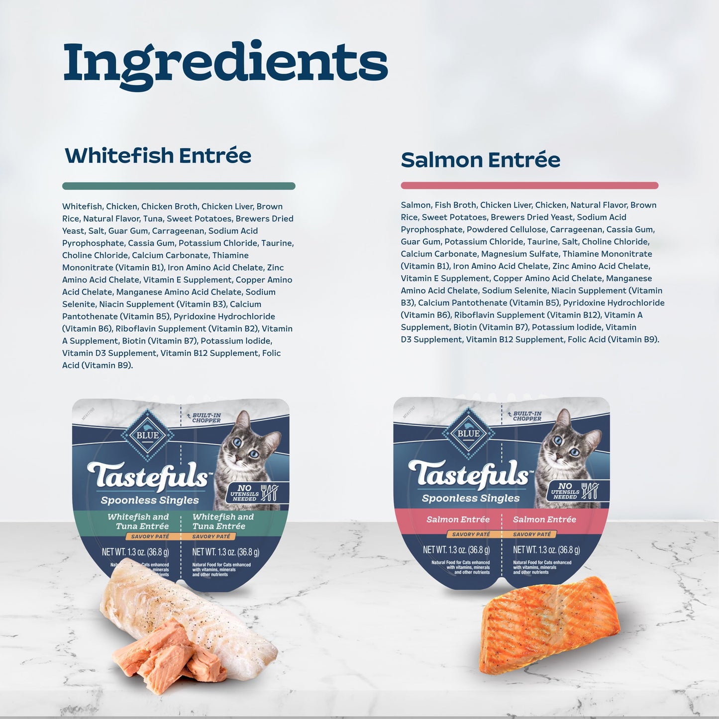 Blue Buffalo Tastefuls Spoonless Singles Variety Pack, Wet Cat Food Pate, 2.6-oz. Twin Packs (12 Count)