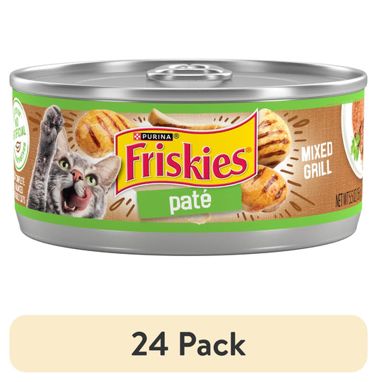 (24 pack) Purina Friskies Pate, Mixed Grill, Wet Cat Food, 5.5 oz Can