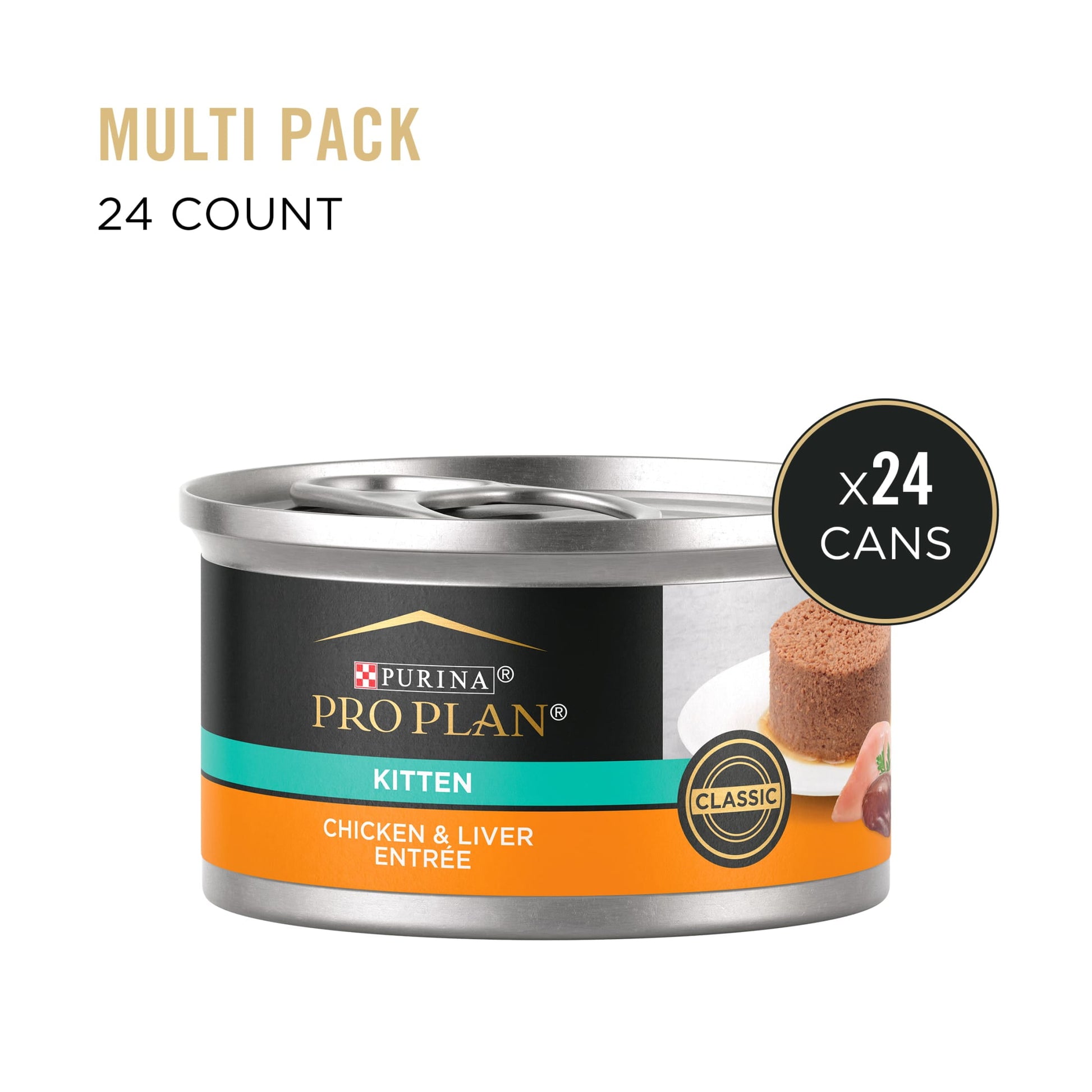 Purina Pro Plan, Chicken Liver, Wet Kitten Food, 3 oz Cans, 24 Pack