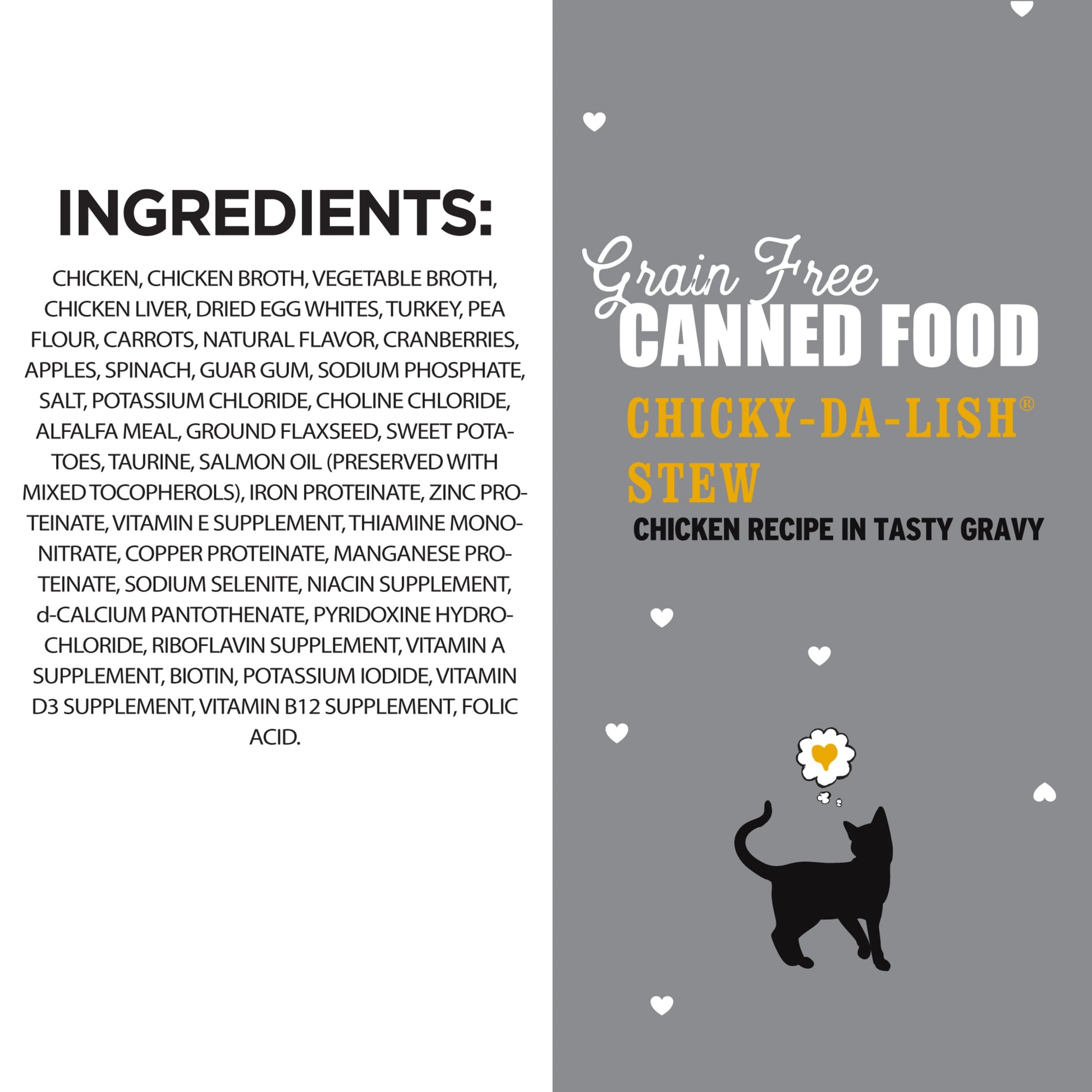 "I and love and you" - Chicky-Da-Lish Stew Wet Cat Food - Single 3 oz can