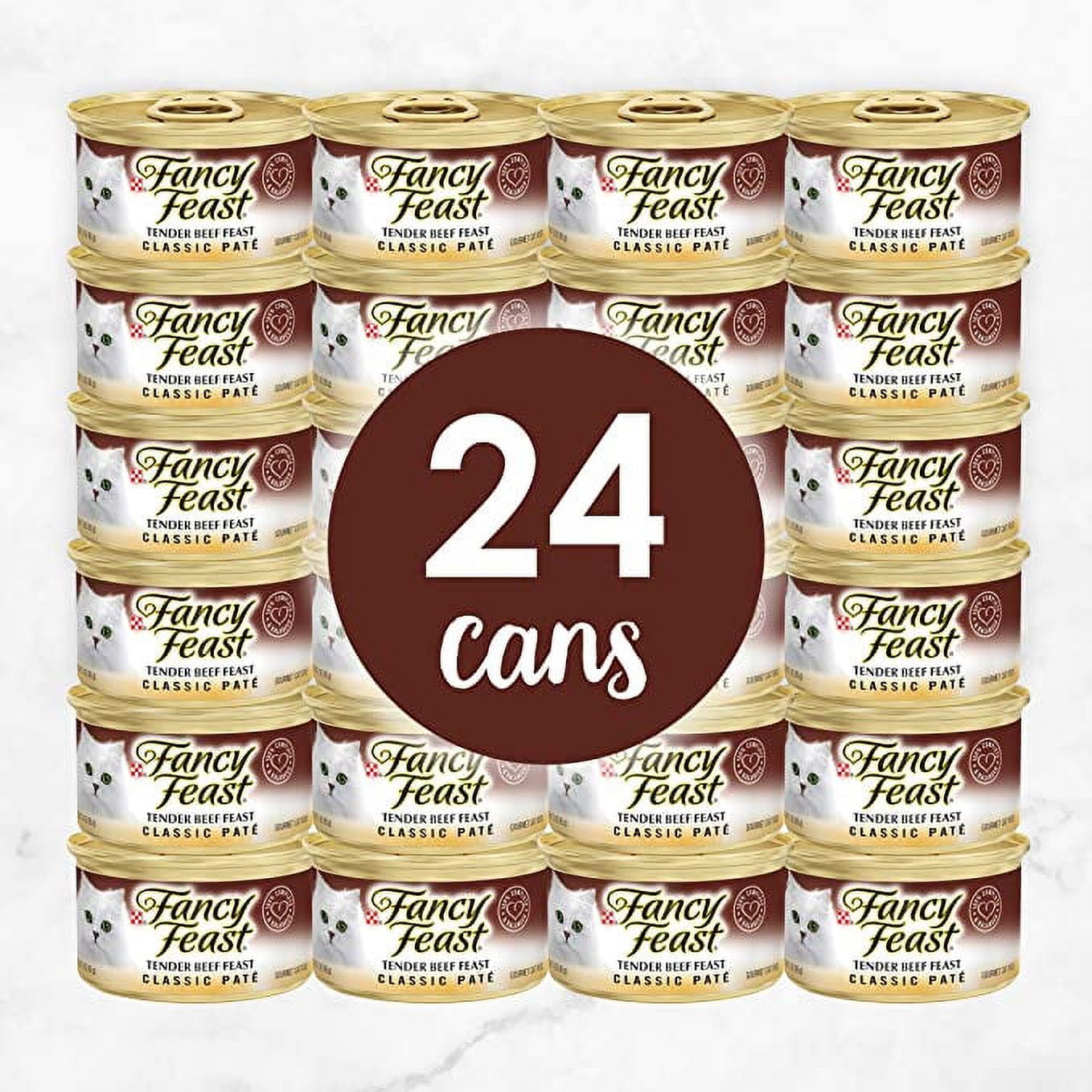 Purina Fancy Feast Grain Free Pate Wet Cat Food, Tender Beef Feast - 3 oz(Pack of 24)