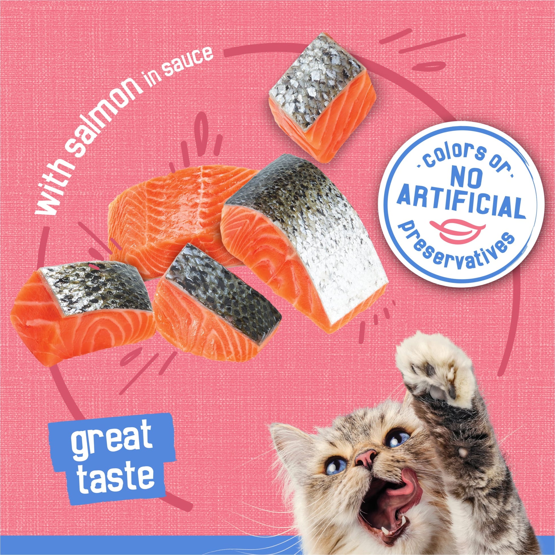 Purina Friskies Shreds With Salmon in Sauce, Wet Cat Food, 5.5 oz Can, 24 Pack