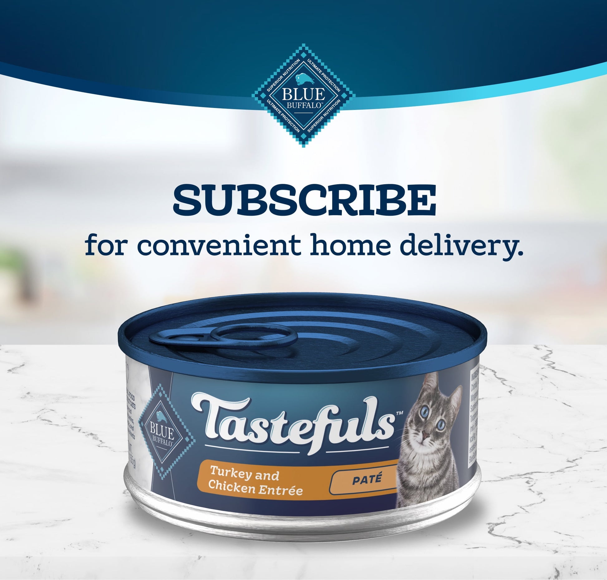(24 pack) Blue Buffalo Tastefuls Wet Cat Food Paté Chicken and Turkey Entrée 5.5-oz.