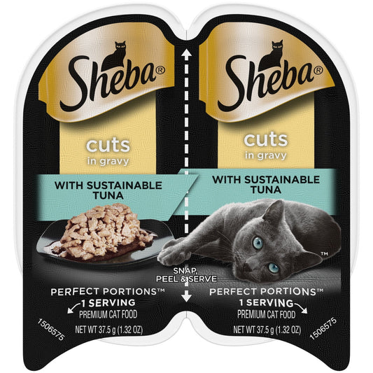 ( 4 Pack ) Sheba Perfect Portions Cuts In Gravy Wet Cat Food Signature Tuna 2.6oz