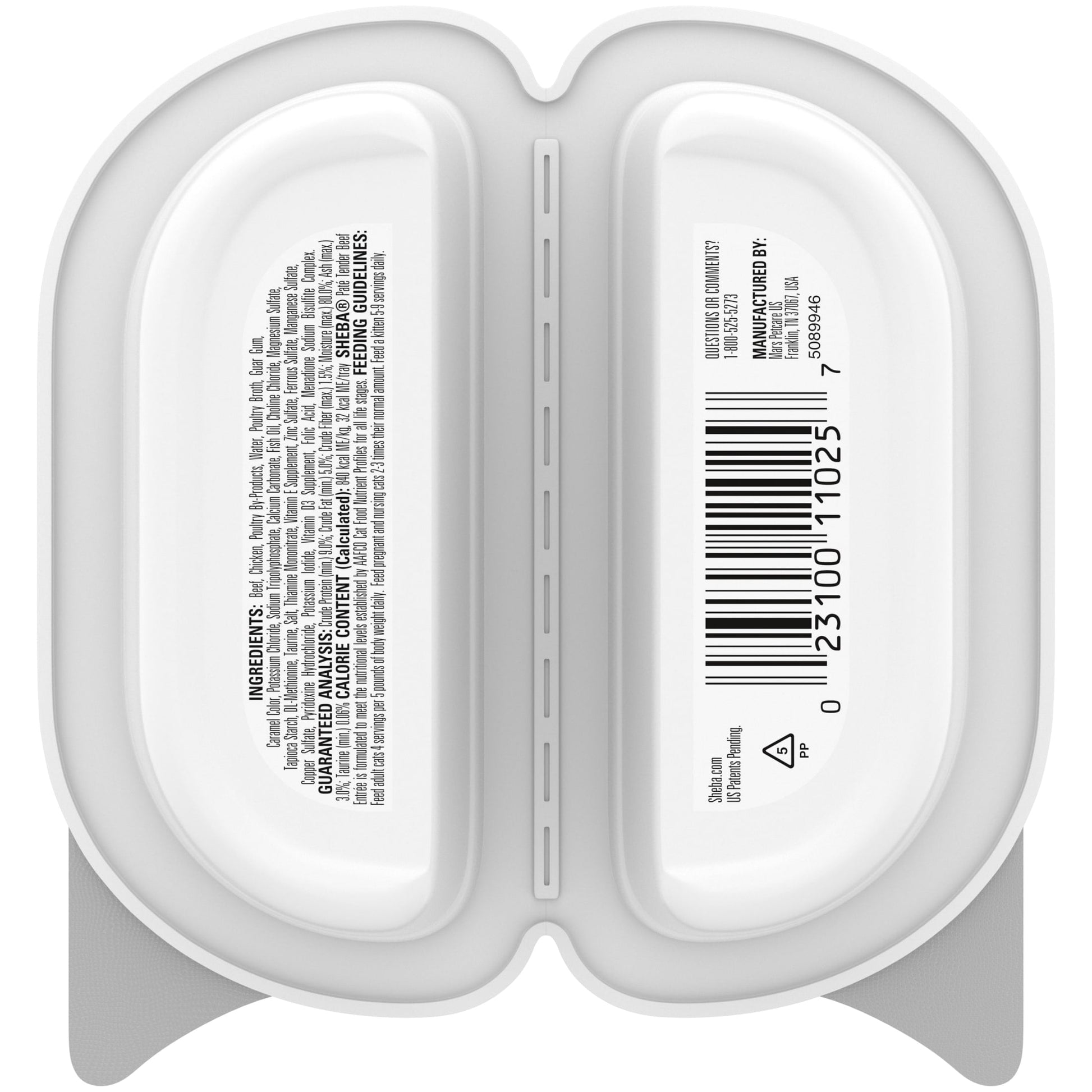Sheba Perfect Portions Tender Beef Entree Wet Cat Food Pate, 2.6 oz Twin-Pack Tray