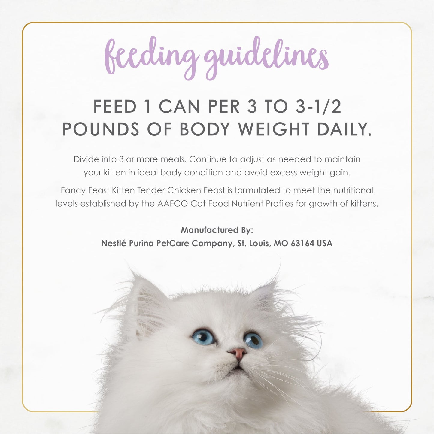 Purina Fancy Feast Kitten Food, Wet Cat Food, Chicken Feast &  Milk, 3 oz Cans (24 Pack)