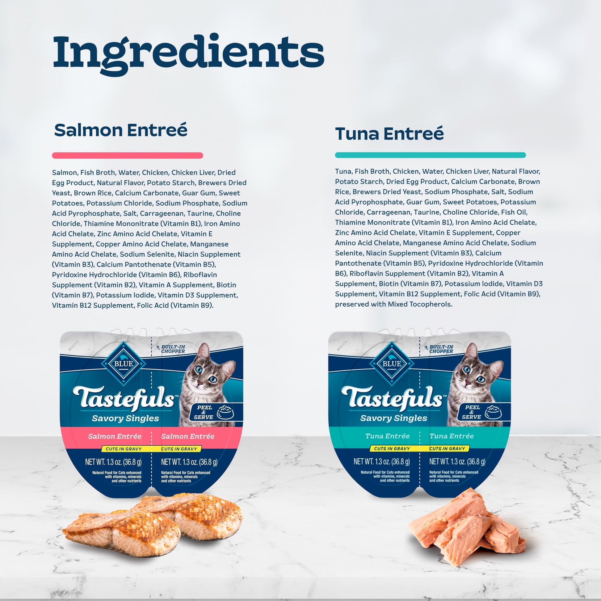 Blue Buffalo Tastefuls Savory Singles Wet Cat Food Variety Pack, Salmon & Tuna Entrées