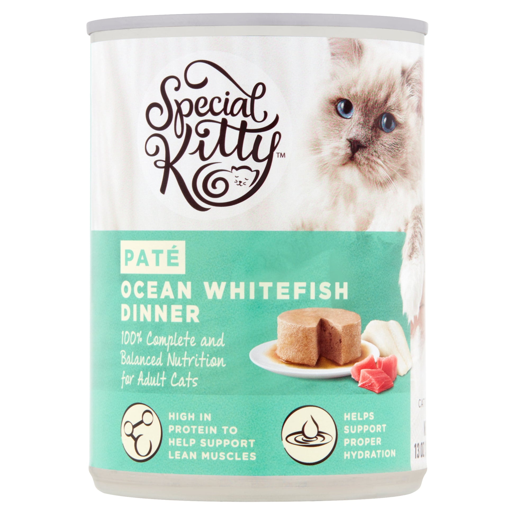 (6 pack) Special Kitty Ocean Whitefish Dinner Pate Wet Cat Food, 13 oz can