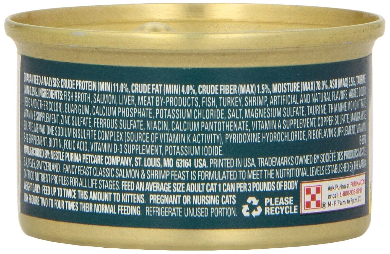 Fancy Feast Salmon & Shrimp Pate Wet Cat Food 3 oz (Pack of 16)