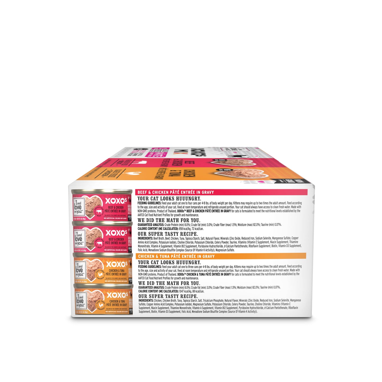 I and love and you XOXOs - Chicken/Beef Pate Variety Grain Free Canned Cat Food, 3 oz Cans (12 Pack)