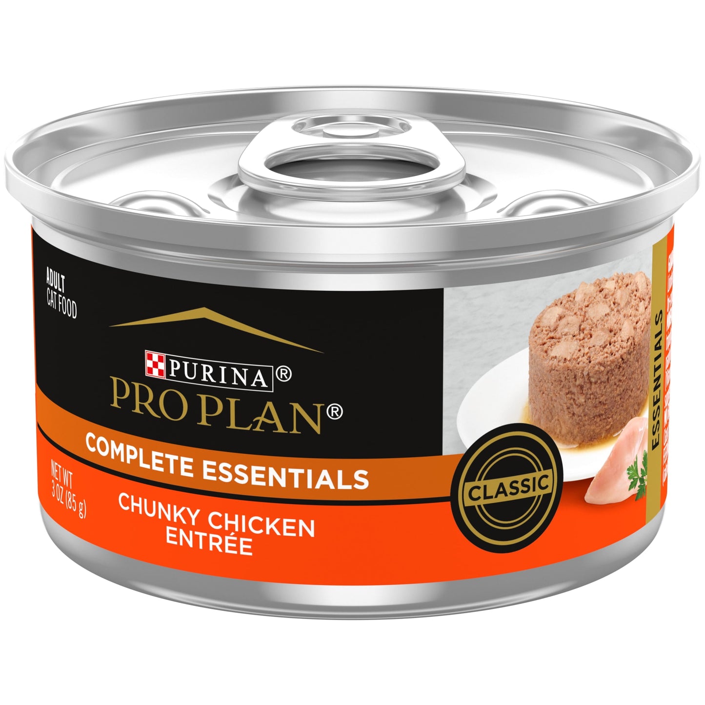 (2 pack) Purina Pro Plan Complete Essentials, Chicken, Wet Cat Food, 3 oz Cans, 24 Pack