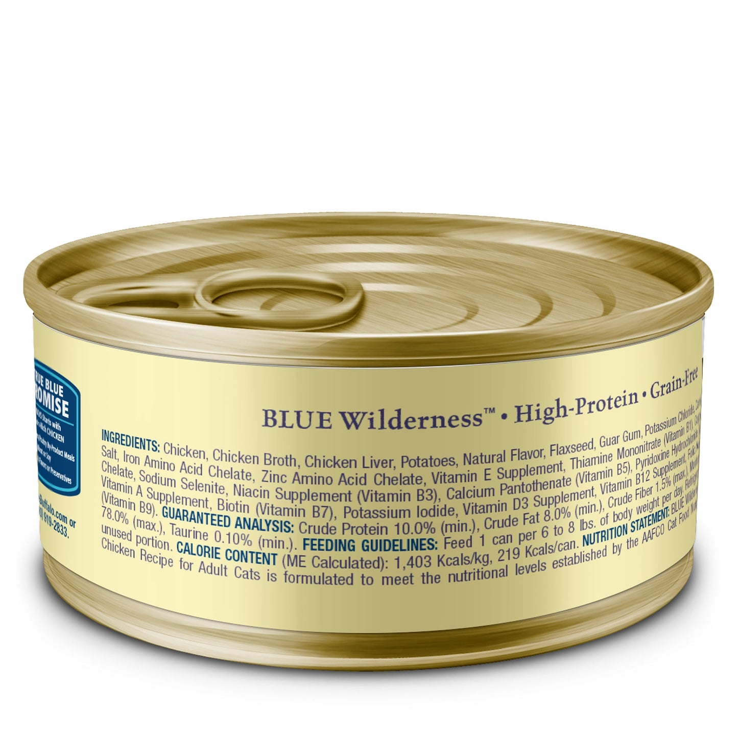 (6 pack) Blue Buffalo Wilderness Wet Cat Food Pate, High-Protein & Grain-Free Recipe, Chicken, 5.5-oz. Can