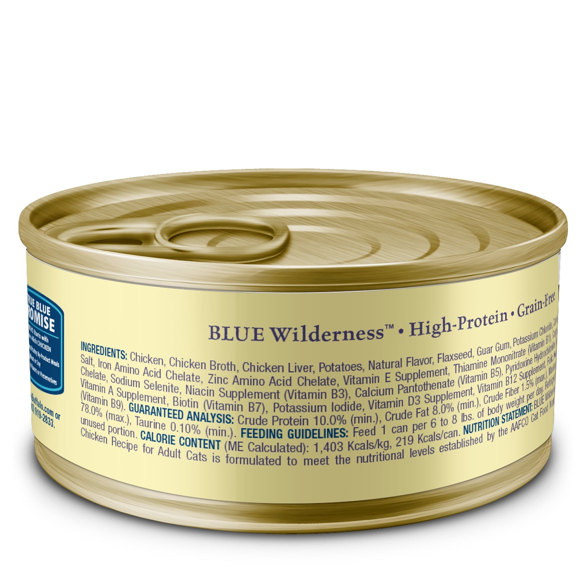 (6 pack) Blue Buffalo Wilderness Wet Cat Food Pate, High-Protein & Grain-Free Recipe, Chicken, 5.5-oz. Can