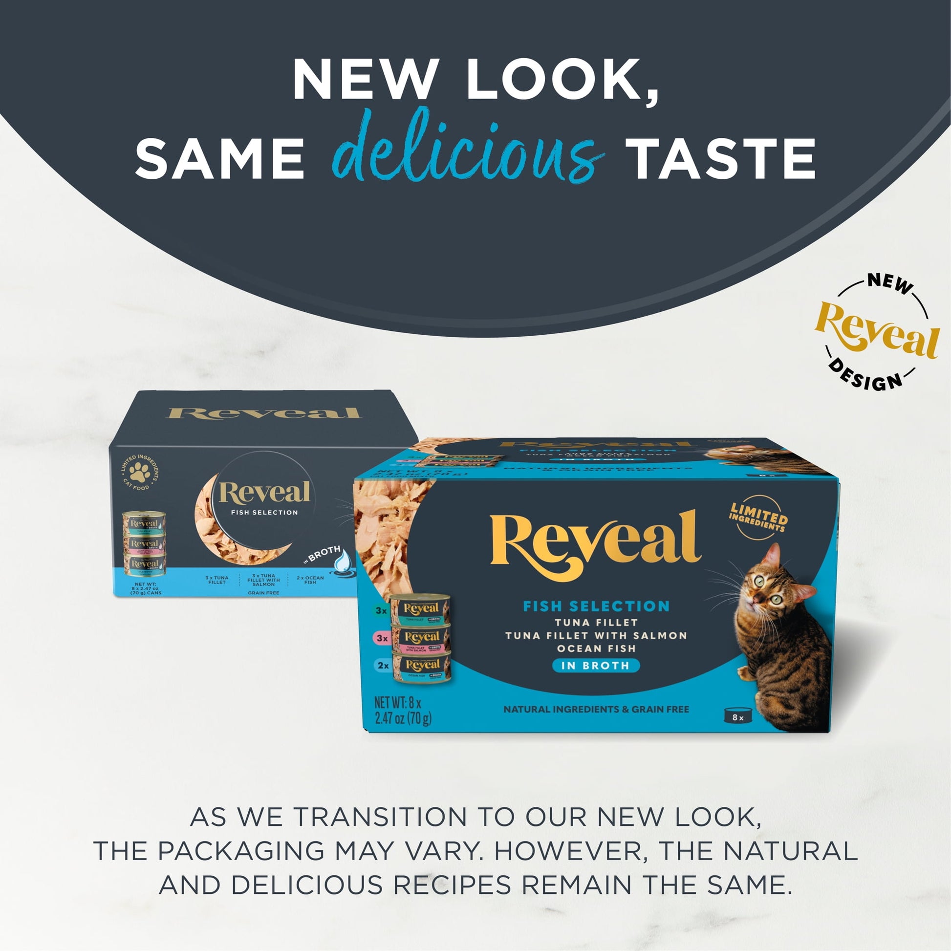Reveal Natural Wet Cat Food, Fish in Broth Variety Pack, 2.47oz 8 Cans