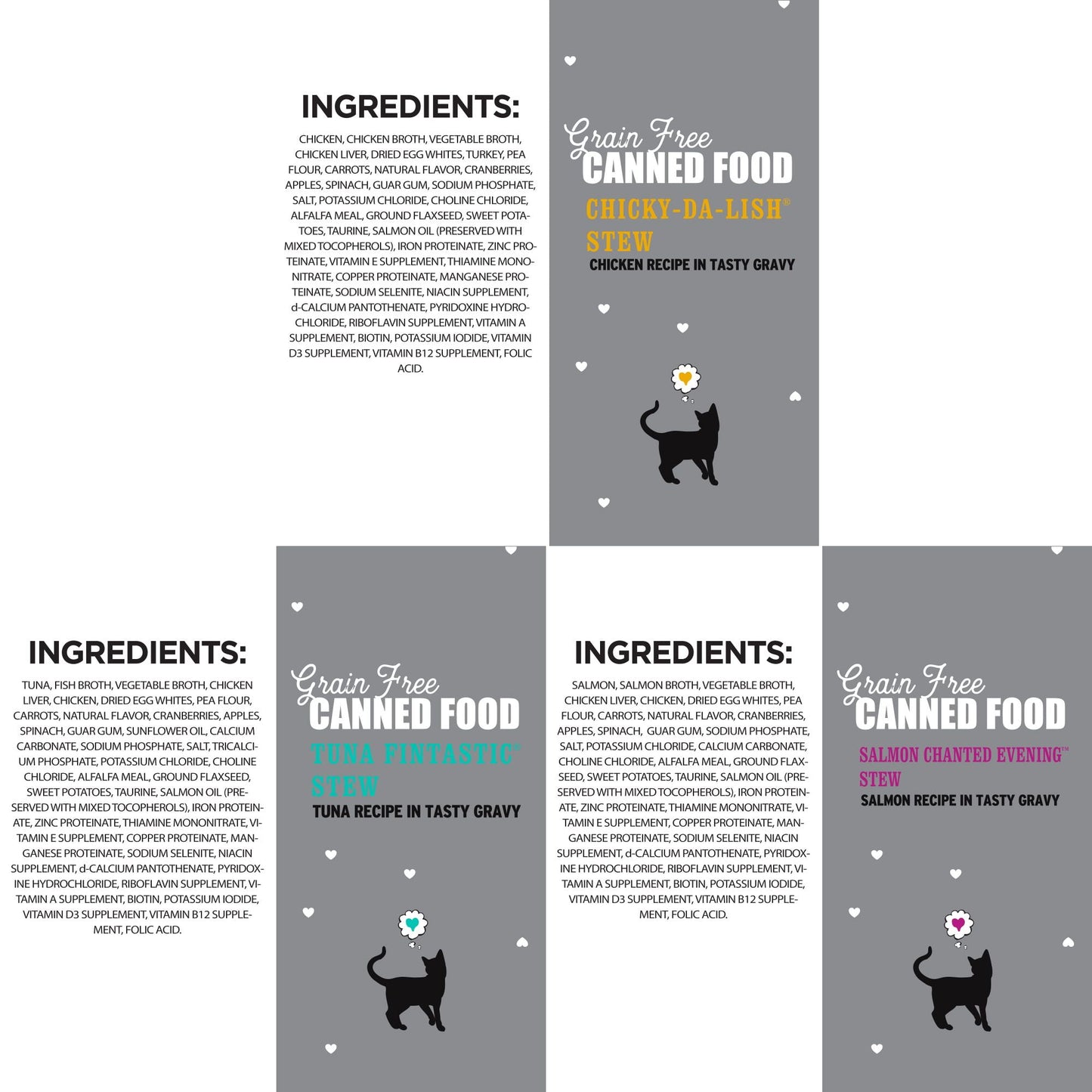 "I and love and you" Wet Cat Food Variety Pack; Chicky-Da-Lish, Salmon Chanted Evening, Tuna Fintastic
