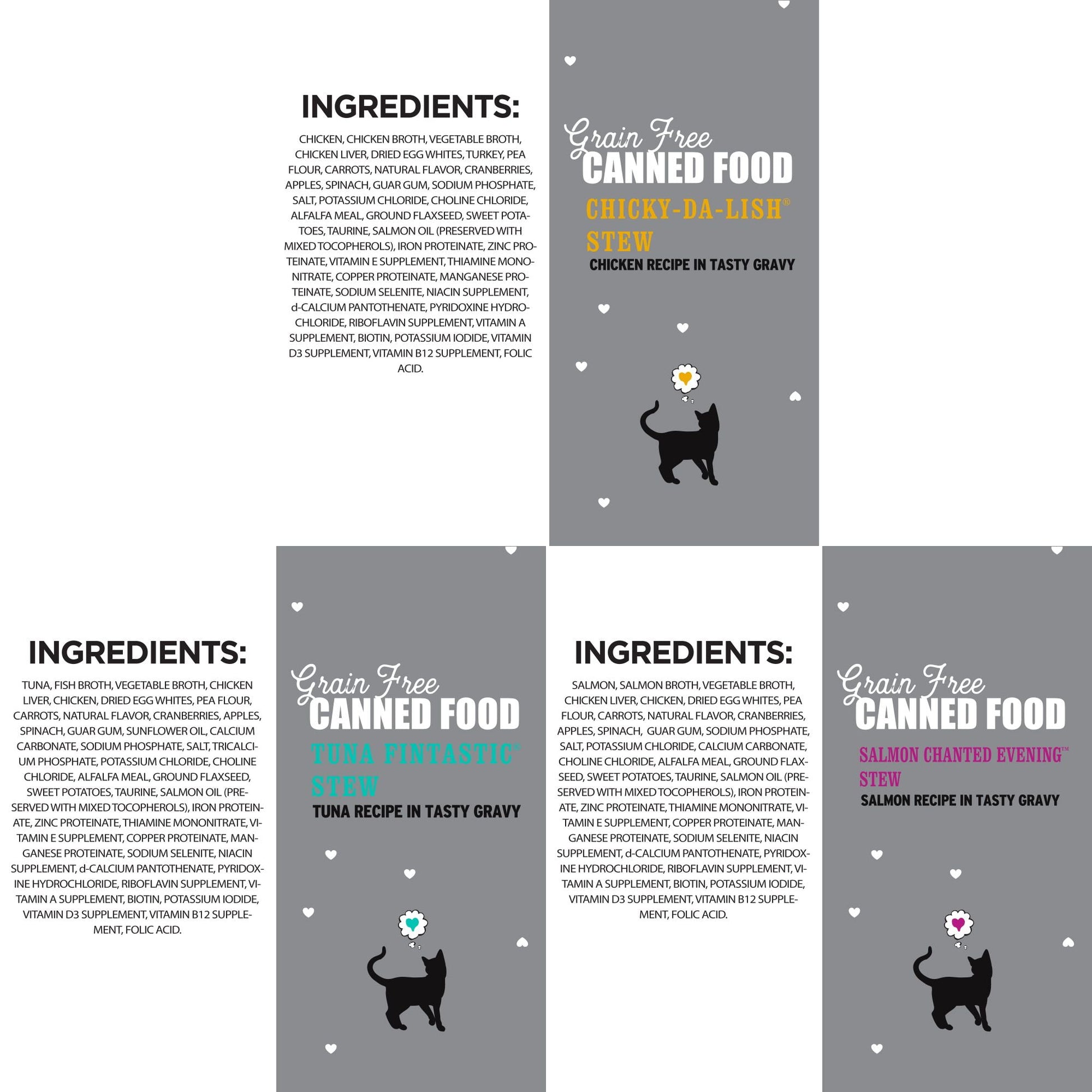 "I and love and you" Wet Cat Food Variety Pack; Chicky-Da-Lish, Salmon Chanted Evening, Tuna Fintastic
