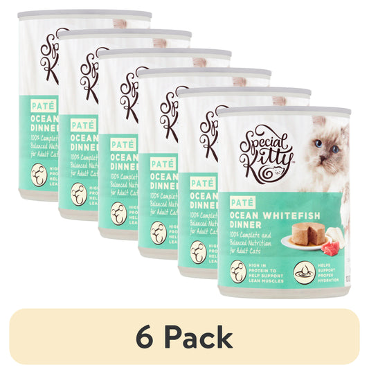 (6 pack) Special Kitty Ocean Whitefish Dinner Pate Wet Cat Food, 13 oz can