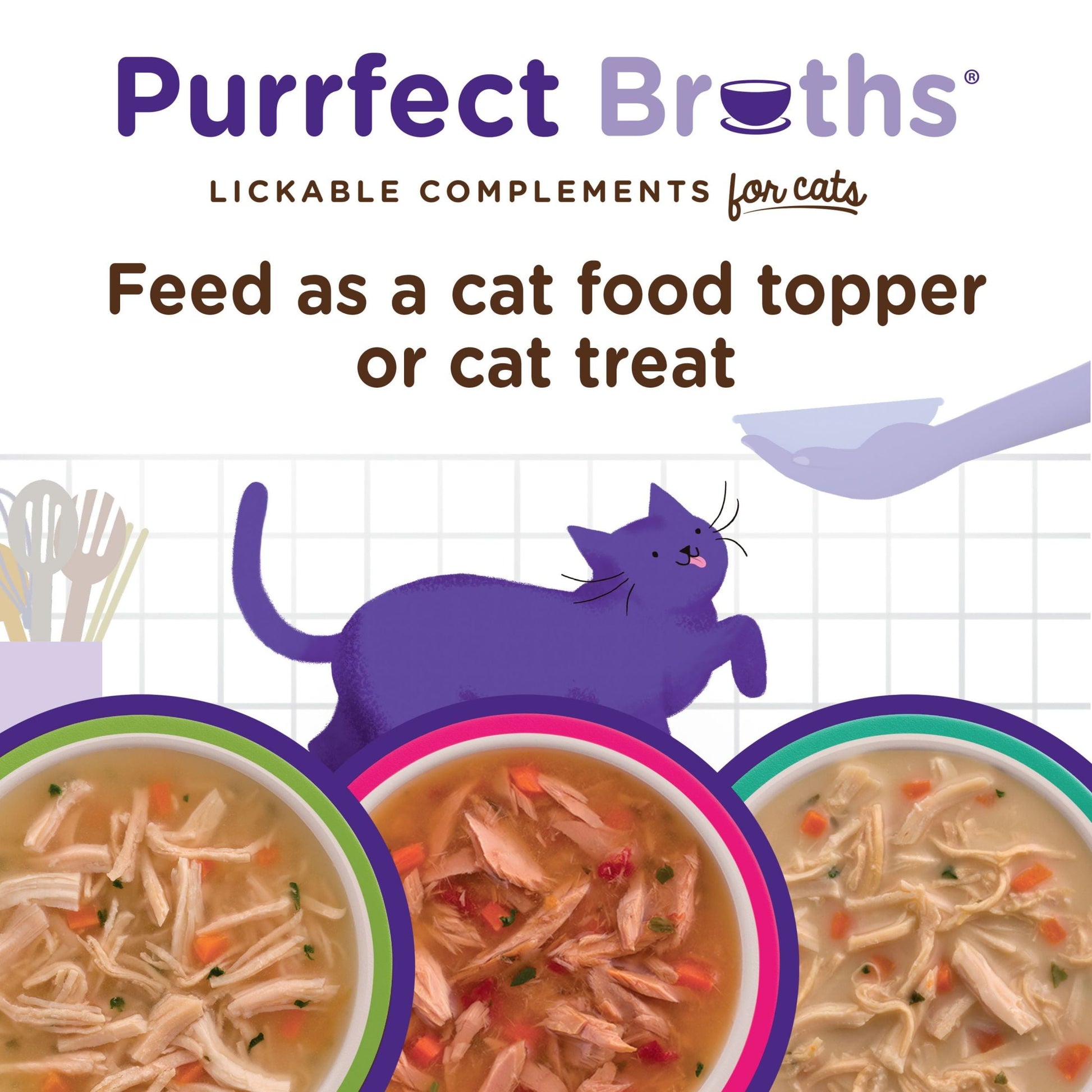 Rachael Ray Nutrish Purrfect Broths Variety Pack, Lickable Cat Treats, Box of 12-1.4 Ounce Pouches