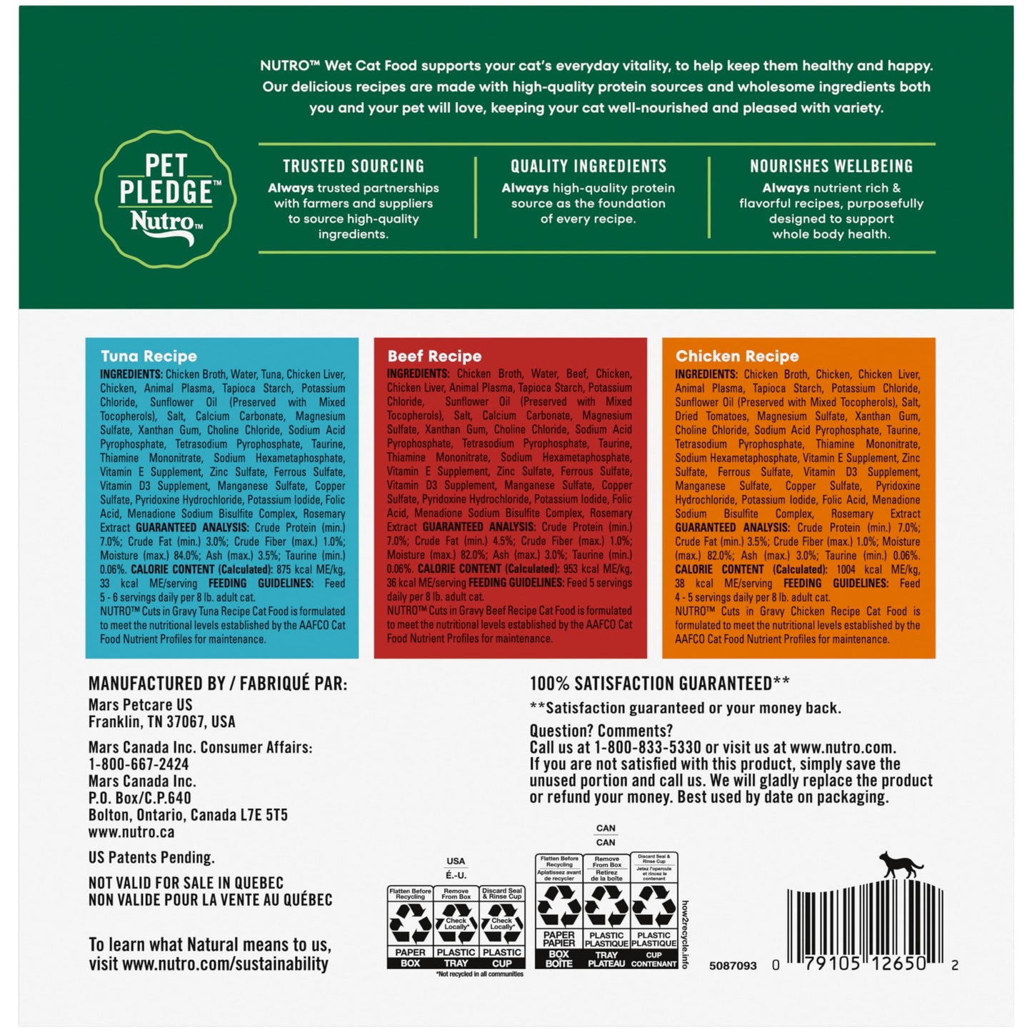 Bundle: NUTRO Grain Free Wet Cat Food Cuts in Gravy Beef, Tuna, & Chicken Variety Pack, (24) 2.64 oz. PORTIONS & NUTRO WHOLESOME ESSENTIALS Dry Cat Food, Indoor Cat Chicken & Brown Rice, 14 lb. Bag