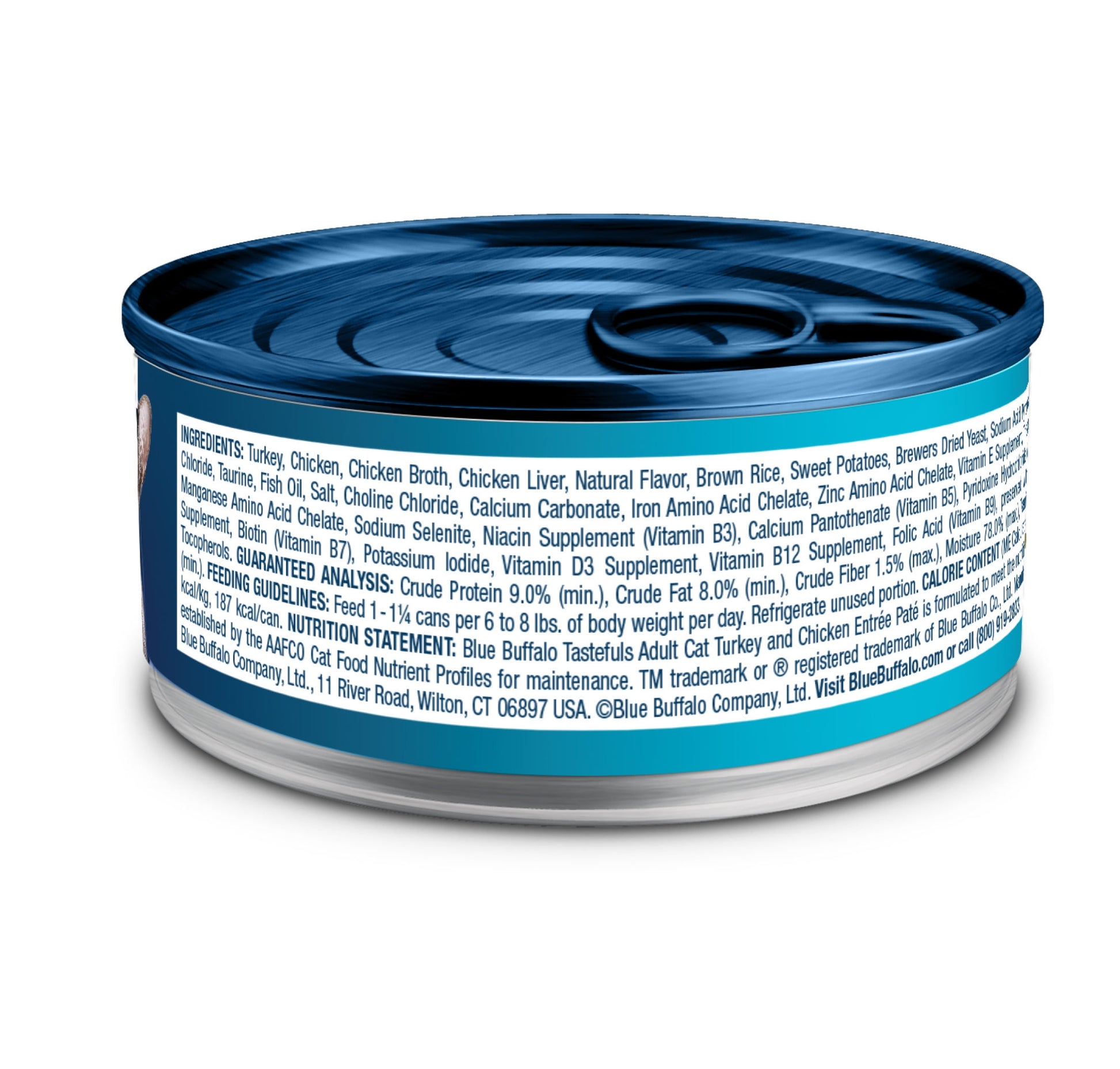 (24 pack) Blue Buffalo Tastefuls Wet Cat Food Paté Chicken and Turkey Entrée 5.5-oz.