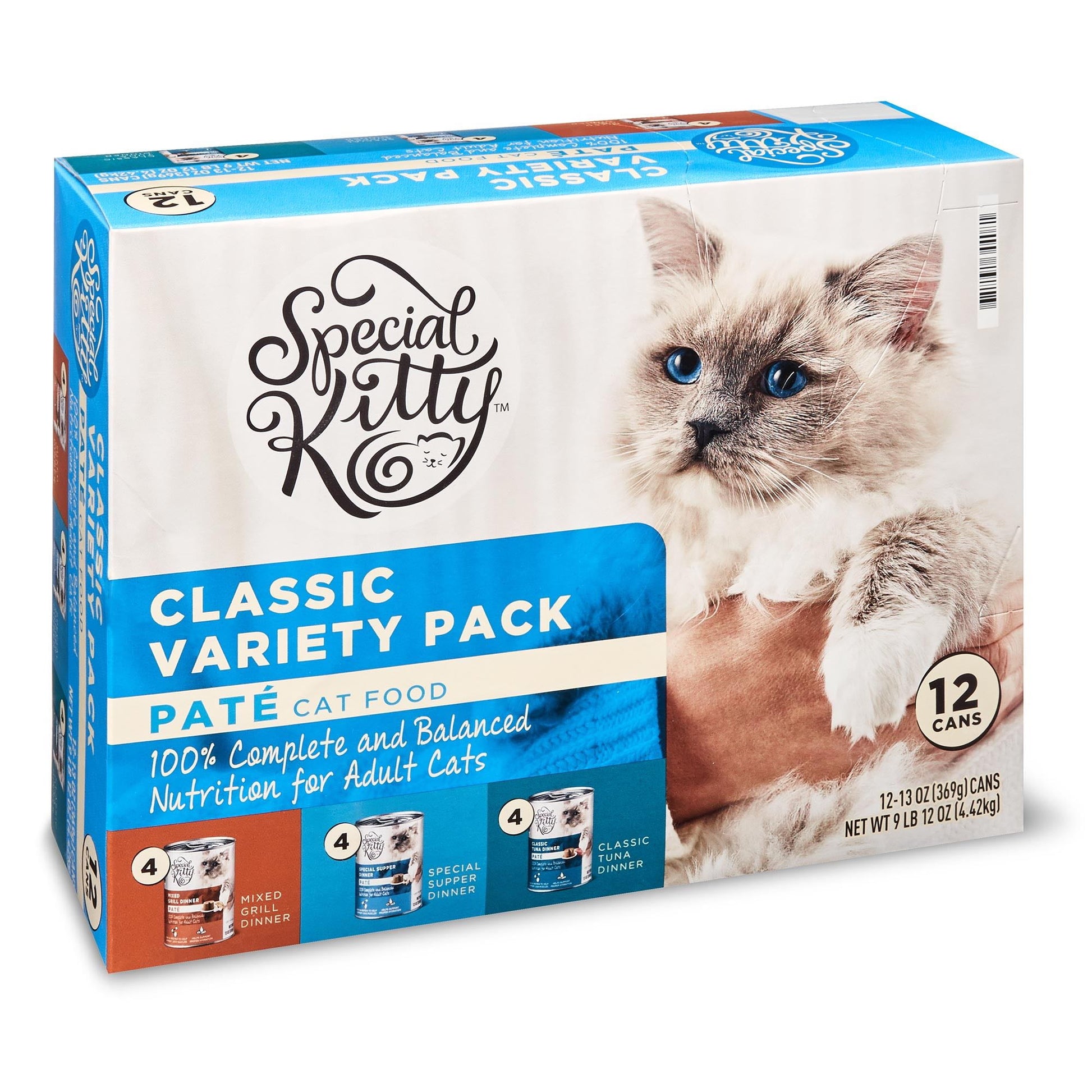 Special Kitty Classic Variety Pack Pate Cat Food, 13 oz Cans (12 Pack)