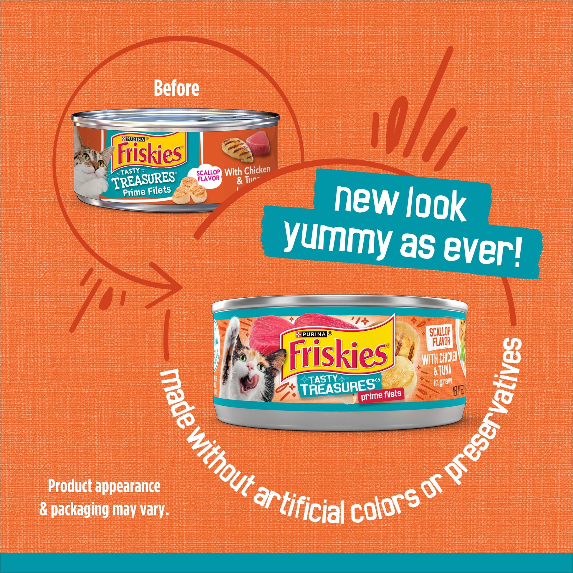 (12 pack) Purina Friskies Chicken and Tuna, Wet Cat Food, 5.5 oz Can