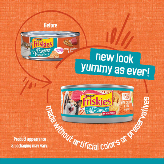 (12 pack) Purina Friskies Chicken and Tuna, Wet Cat Food, 5.5 oz Can