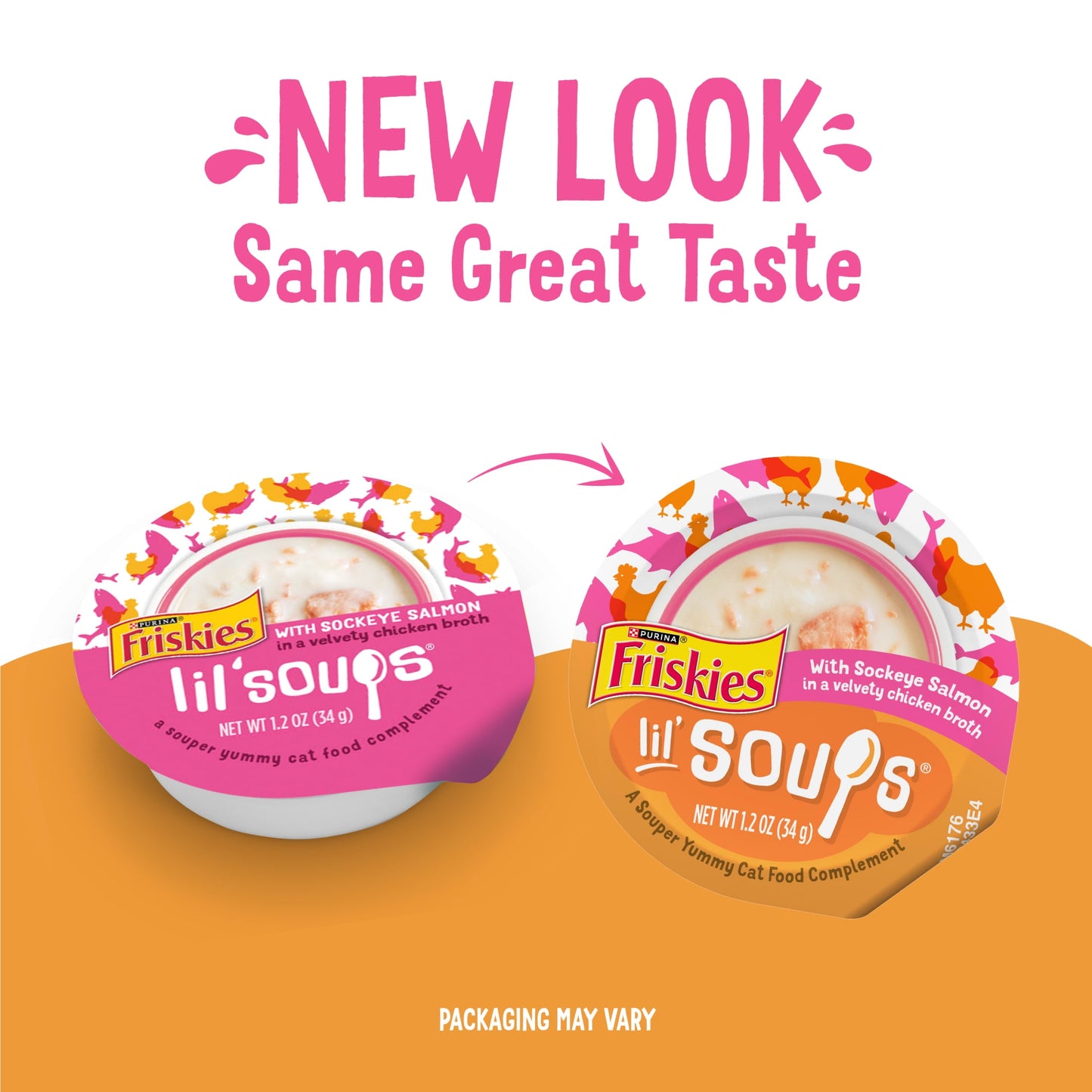 Purina Friskies Grain Free Lickable Cat Food Toppers Lil’ Soups With Sockeye Salmon in Chicken Broth