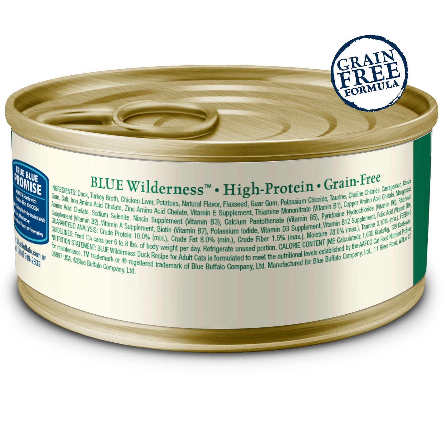 (12 pack) Blue Buffalo Wilderness High-Protein Adult Cat Wet Food, Duck, 3-oz. Can