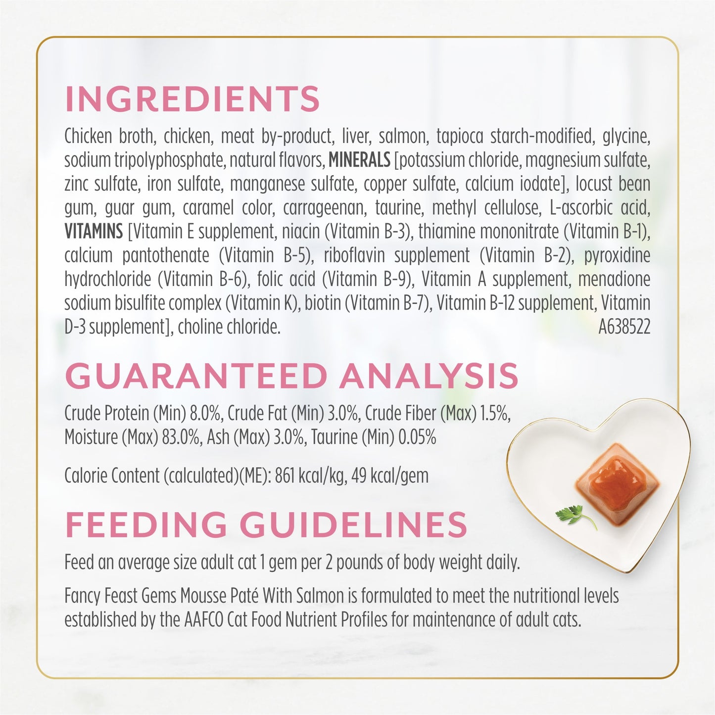 (4 pack) Purina Fancy Feast Gems Wet Cat Food Mousse Pate with Salmon and Halo of Savory Gravy (2) 2 oz Tubs