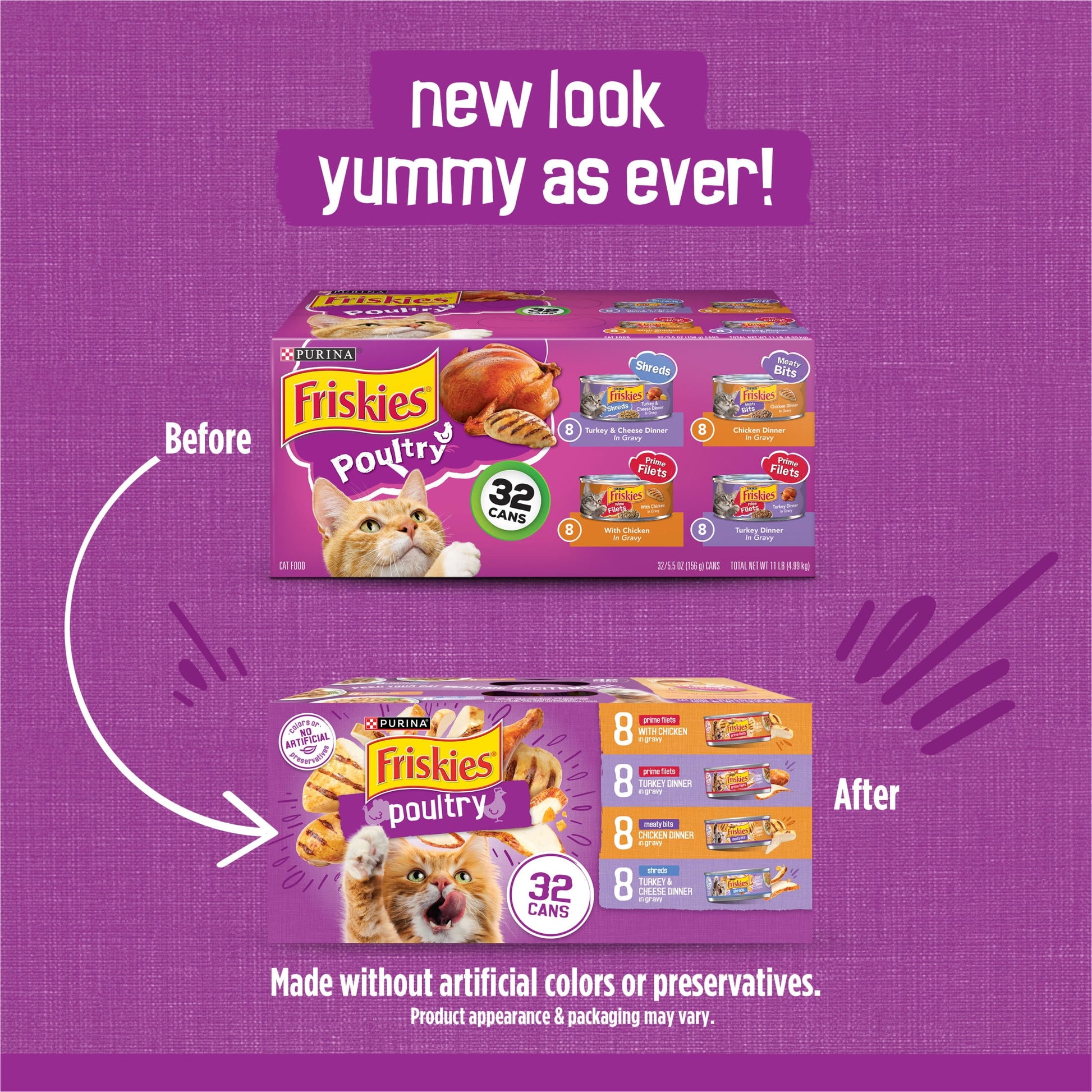 (2 pack) Purina Friskies Gravy, Poultry, Meaty Bits and Filets, Wet Cat Food, 5.5 oz Cans, 32 Pack