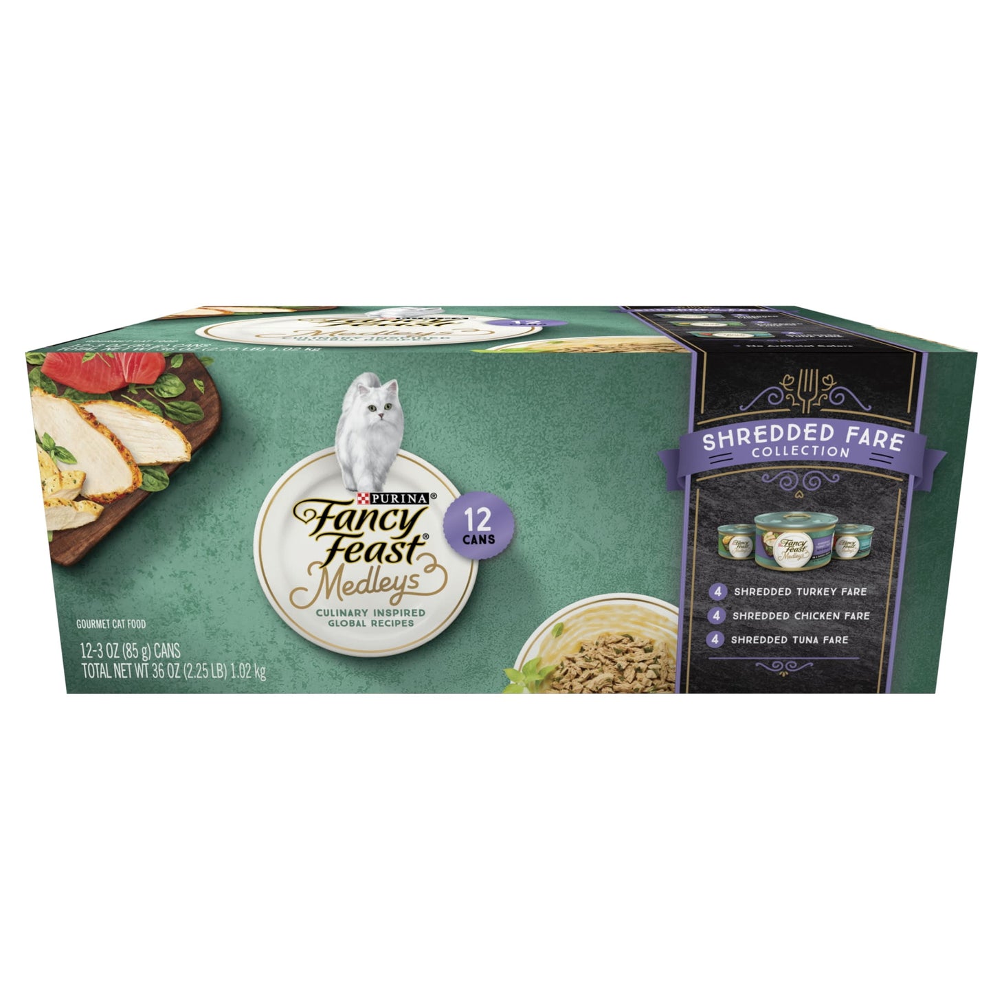 (2 pack) Purina Fancy Feast Medleys Kitten Food, Wet Cat Food, Shredded Fare Collection, 3 oz Cans (12 Pack)
