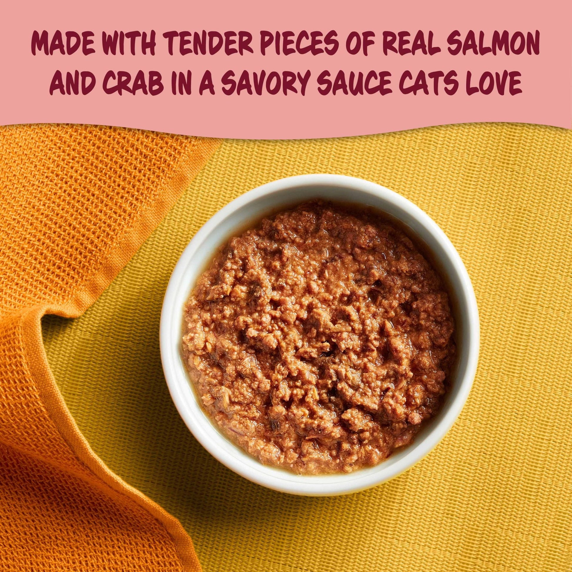 Meow Mix Tenders in Sauce with REAL Salmon & Crab, Wet Cat Food, 2.75 oz Cup