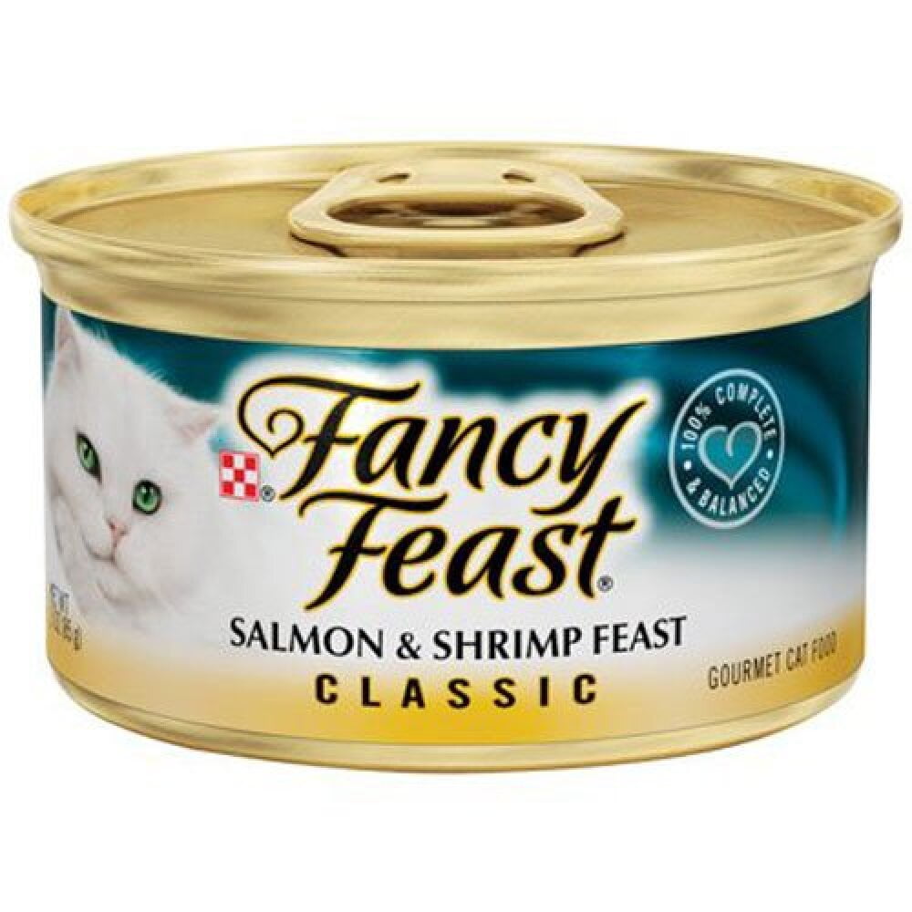 Fancy Feast Salmon & Shrimp Pate Wet Cat Food 3 oz (Pack of 16)