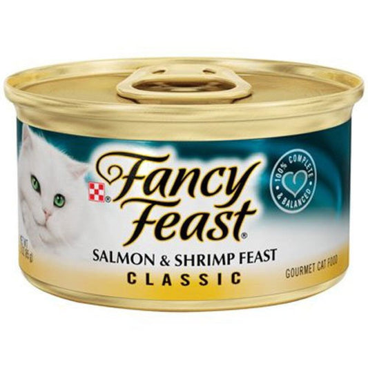 Fancy Feast Salmon & Shrimp Pate Wet Cat Food 3 oz (Pack of 16)
