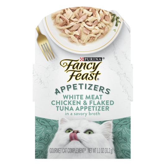 Purina Fancy Feast Appetizers Kitten Food, Wet Cat Food, Chicken & Tuna, 1.1 oz Trays (10 Pack)